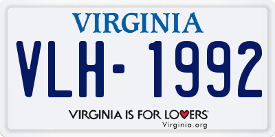 VA license plate VLH1992