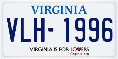 VA license plate VLH1996
