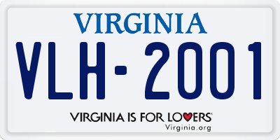 VA license plate VLH2001
