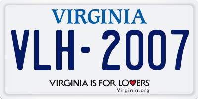 VA license plate VLH2007