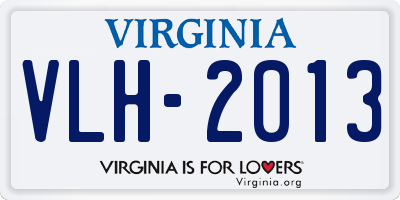 VA license plate VLH2013