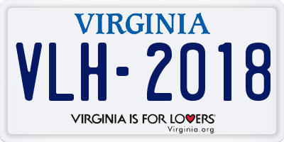 VA license plate VLH2018