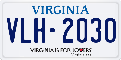 VA license plate VLH2030