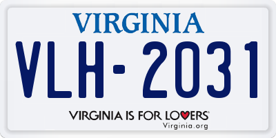 VA license plate VLH2031