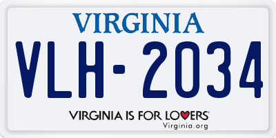 VA license plate VLH2034