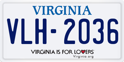 VA license plate VLH2036