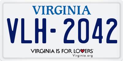 VA license plate VLH2042