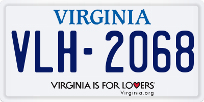VA license plate VLH2068