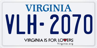VA license plate VLH2070