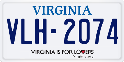 VA license plate VLH2074