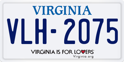 VA license plate VLH2075