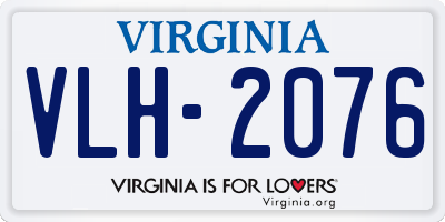 VA license plate VLH2076