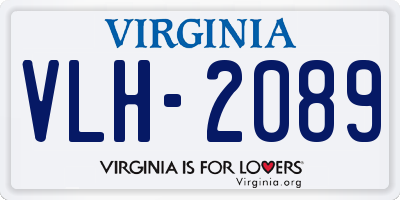VA license plate VLH2089