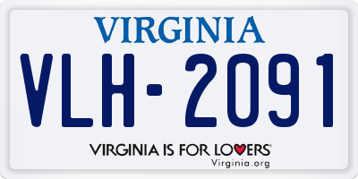 VA license plate VLH2091