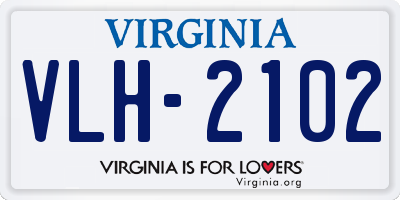VA license plate VLH2102