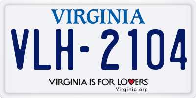 VA license plate VLH2104