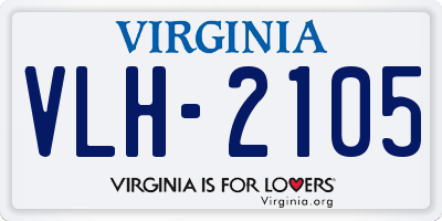 VA license plate VLH2105