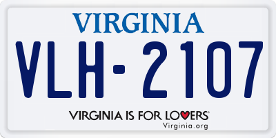 VA license plate VLH2107