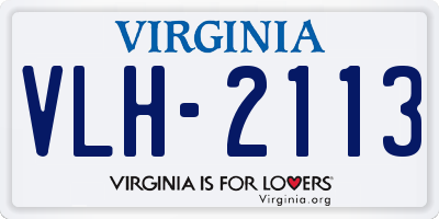 VA license plate VLH2113