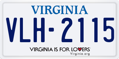VA license plate VLH2115