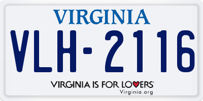 VA license plate VLH2116