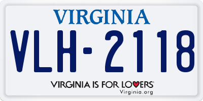 VA license plate VLH2118