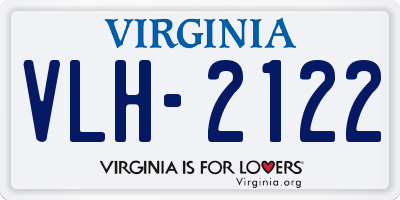 VA license plate VLH2122
