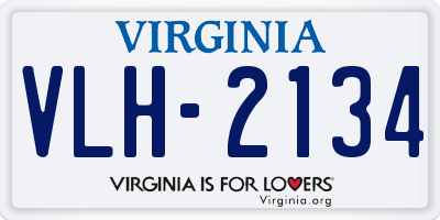 VA license plate VLH2134