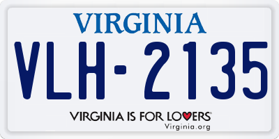 VA license plate VLH2135