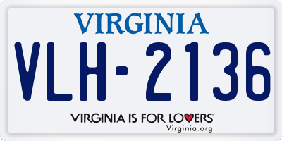 VA license plate VLH2136