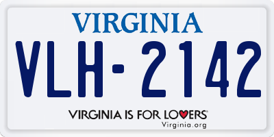VA license plate VLH2142