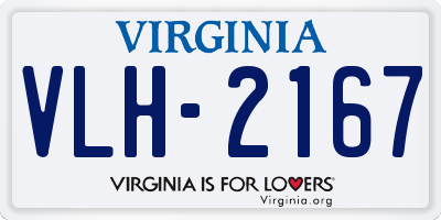 VA license plate VLH2167