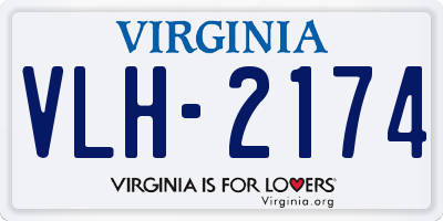 VA license plate VLH2174