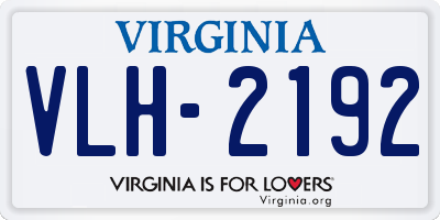 VA license plate VLH2192