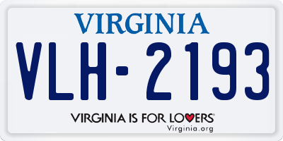 VA license plate VLH2193