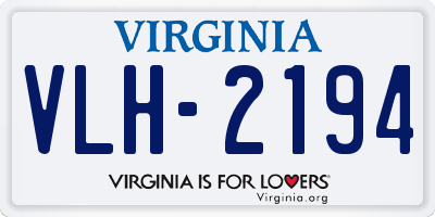 VA license plate VLH2194