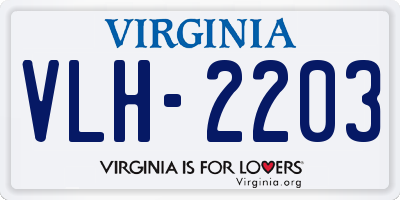 VA license plate VLH2203