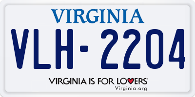 VA license plate VLH2204
