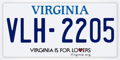 VA license plate VLH2205