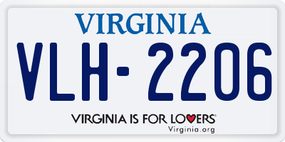 VA license plate VLH2206