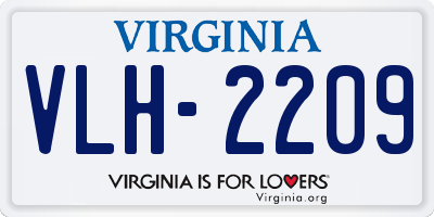 VA license plate VLH2209
