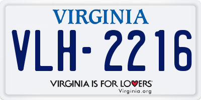 VA license plate VLH2216