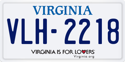 VA license plate VLH2218