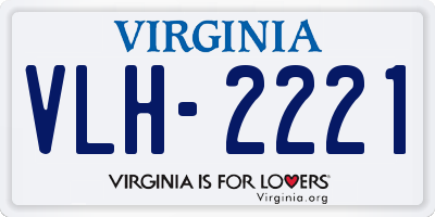 VA license plate VLH2221