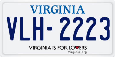 VA license plate VLH2223