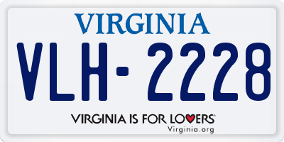 VA license plate VLH2228