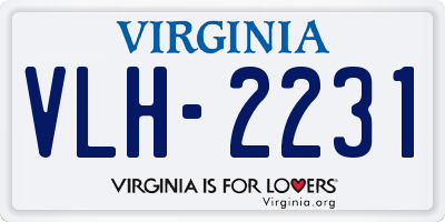 VA license plate VLH2231