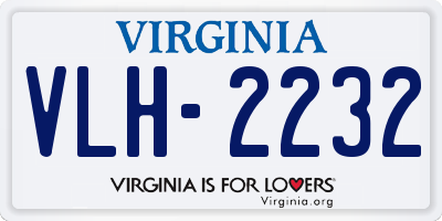 VA license plate VLH2232