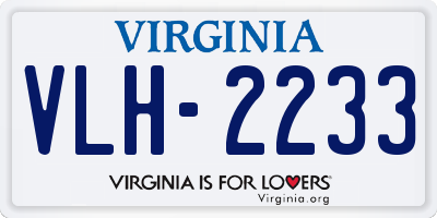 VA license plate VLH2233