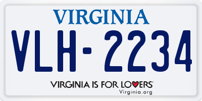 VA license plate VLH2234